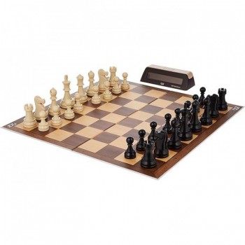 Kosmetinis defektas Šachmatų pradžiamokslio rinkinys (figūros, lenta ir laikmatis) DGT